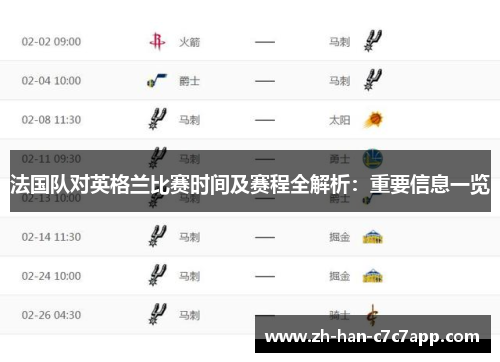 法国队对英格兰比赛时间及赛程全解析：重要信息一览